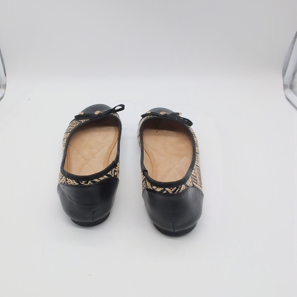 Women's Bass Lacy Raffia Black Patterned Ballet Flats sz 8 - Picture 5 of 8